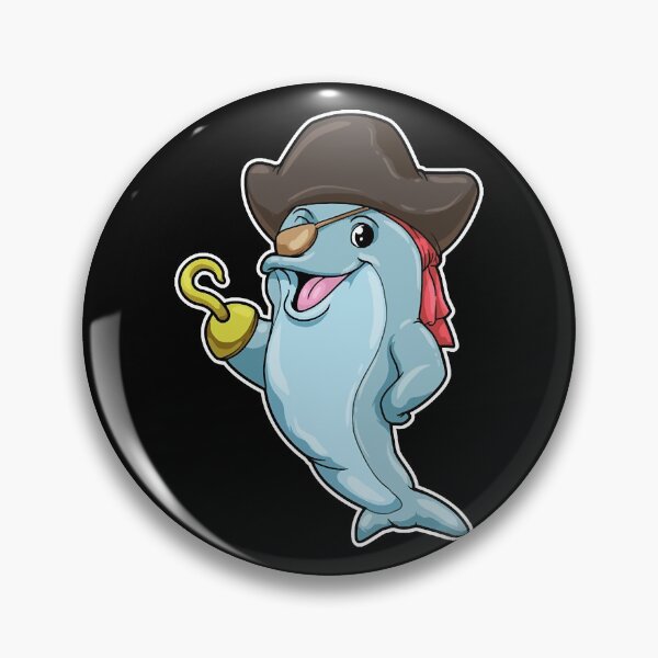 Item preview, Dolphin as Pirate with Eye patch & Hooked hand  designed and sold by PaigeEagen.