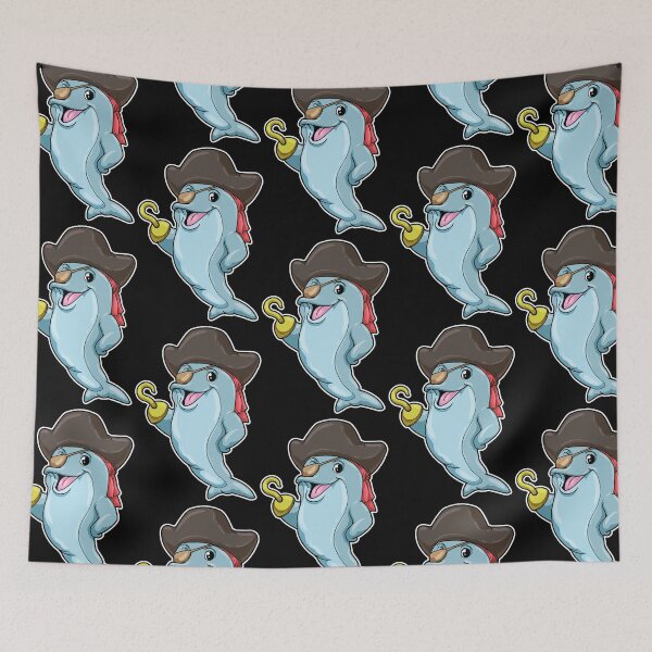 Item preview, Dolphin as Pirate with Eye patch & Hooked hand  designed and sold by PaigeEagen.