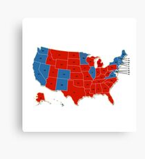 Donald Trump 45th US President - USA Map Election 2016 Canvas Print