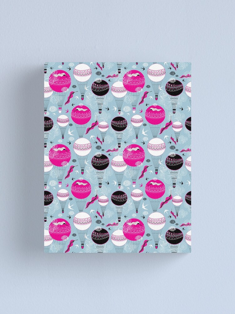 Alternate view of Graphic design of balloons and swallows Canvas Print