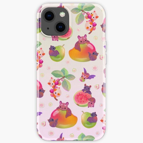 Fruit and bat - pastel iPhone Soft Case