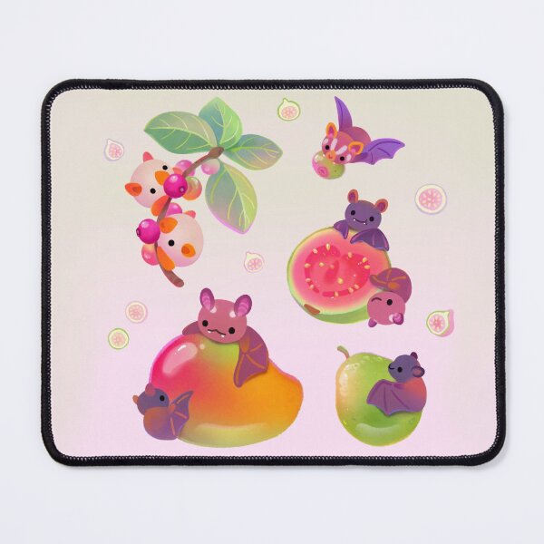 Fruit and bat - pastel Mouse Pad