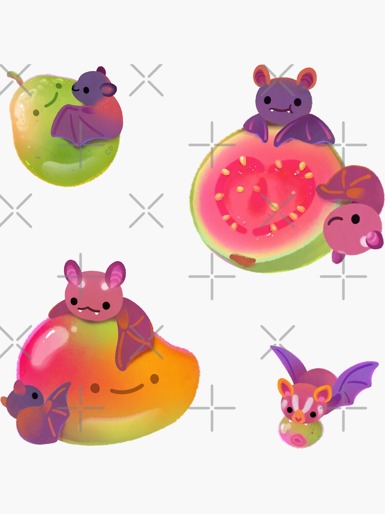 Fruit and bat - pastel by pikaole