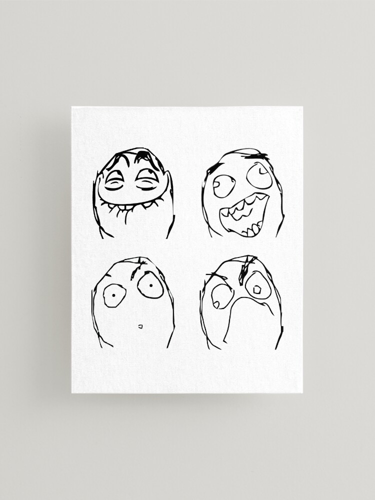 Troll face meme angry mad reaction face Sticker for Sale by IloveMonsters