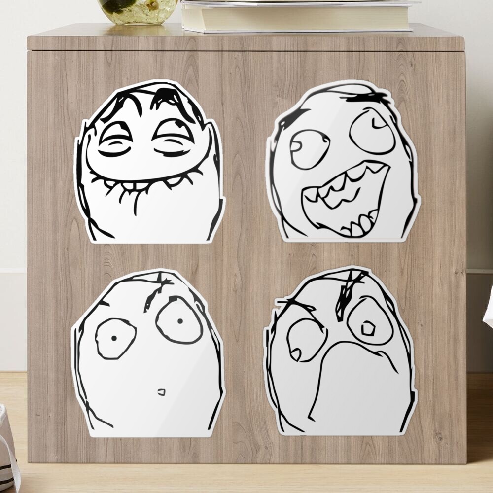 Troll faces meme stickers pack Sticker for Sale by KODGraphics