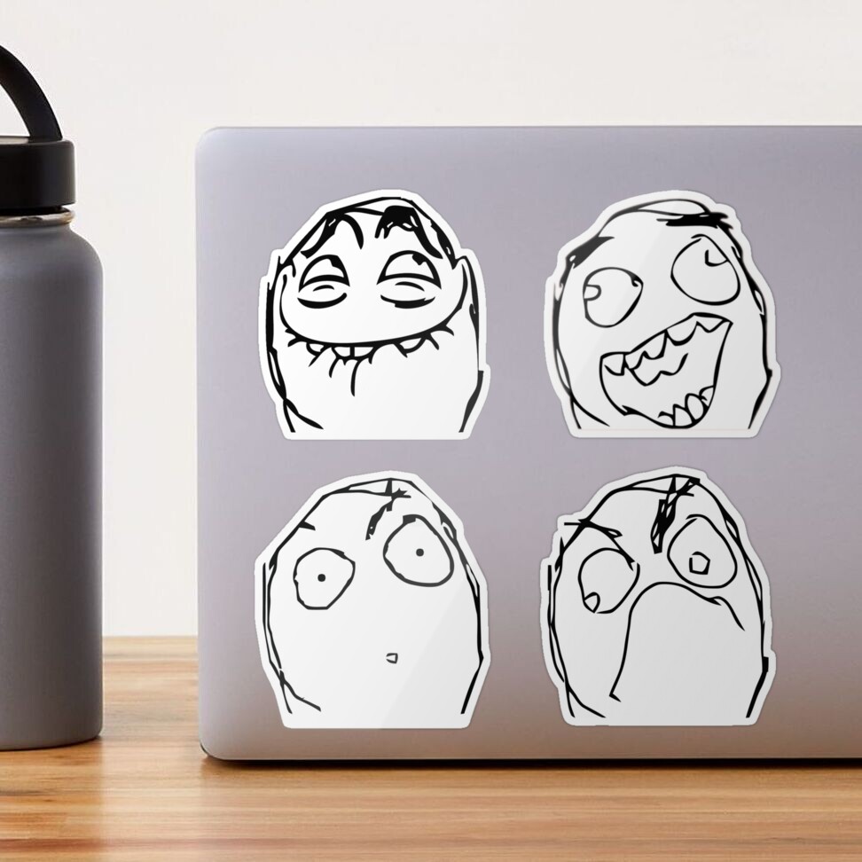 Troll faces meme stickers pack Sticker for Sale by KODGraphics