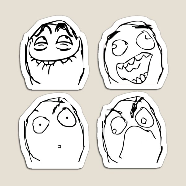 Troll faces meme stickers pack Magnet for Sale by KODGraphics