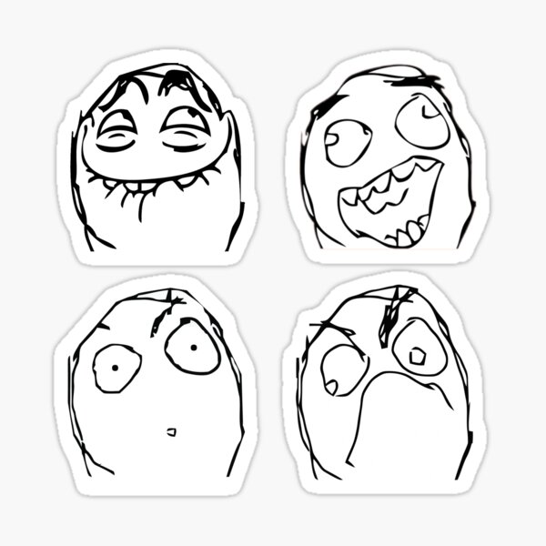 Troll faces meme stickers pack Sticker for Sale by KODGraphics
