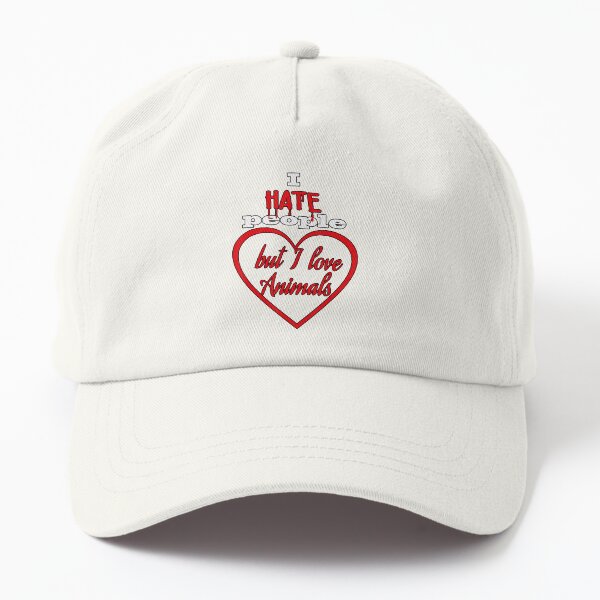 I Hate People But Love Animals Cat Dog Lovers Women Vegan Dad Hat