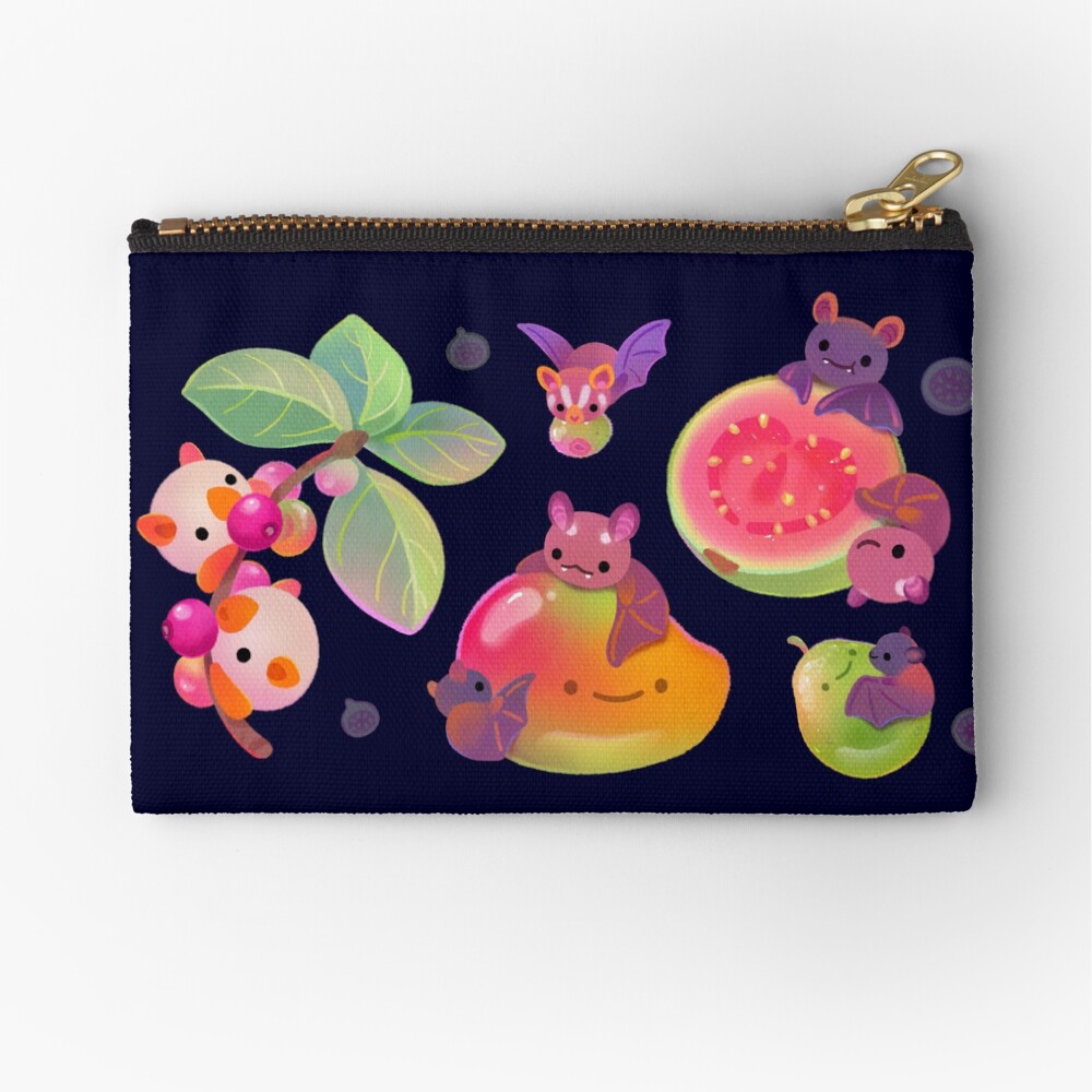 Fruit and bat - dark Zipper Pouch