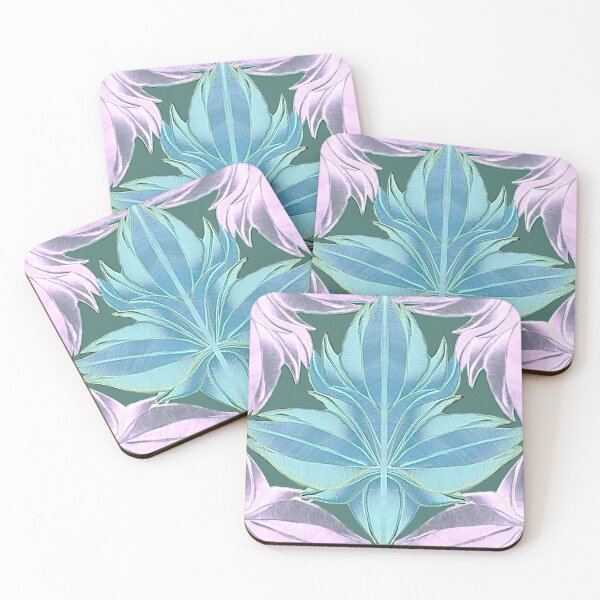 Item preview, maple leaf, lily, rhombuses, cages, lilac, blue designed and sold by Maria Mihailova.