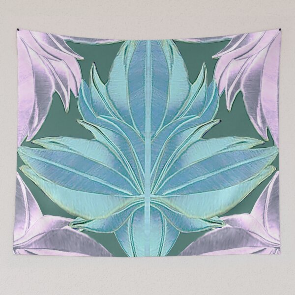 Item preview, maple leaf, lily, rhombuses, cages, lilac, blue designed and sold by Maria Mihailova.