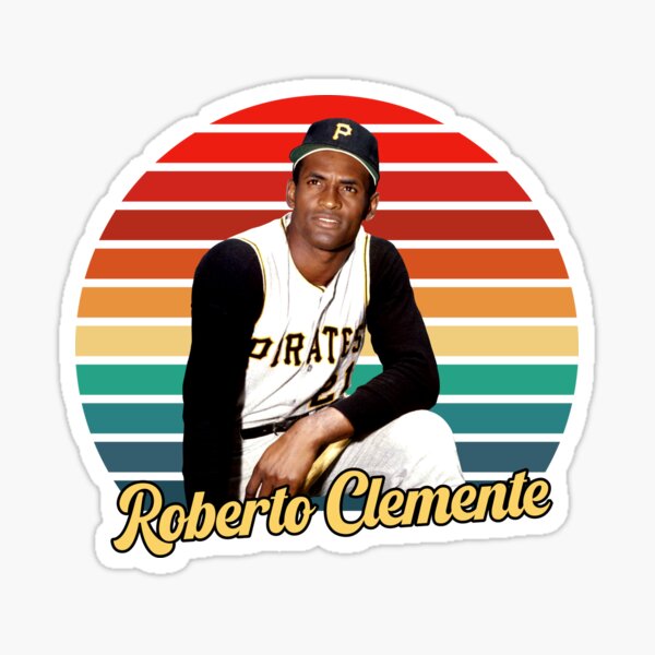 Roberto Clemente - At Bat sports card poster Sticker for Sale by  Garcia-Studios