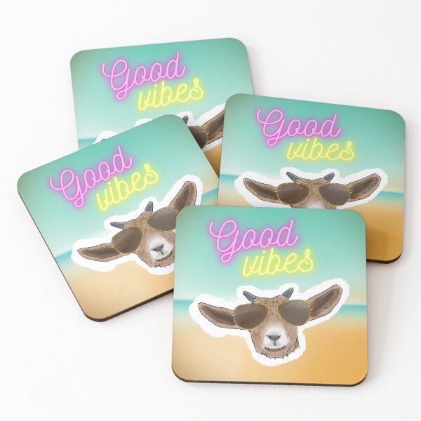 Item preview, Good Vibes - Beach Vibes - Summertime - Funny Goat with Sunglasses designed and sold by BunnyBizarre.