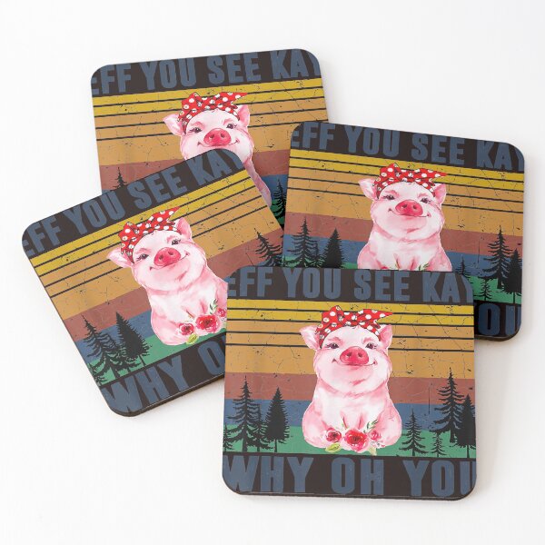 Item preview, Funny Vintage Pigs Yoga Lovers - EFF You See Kay Why Oh You designed and sold by DonetTrent.