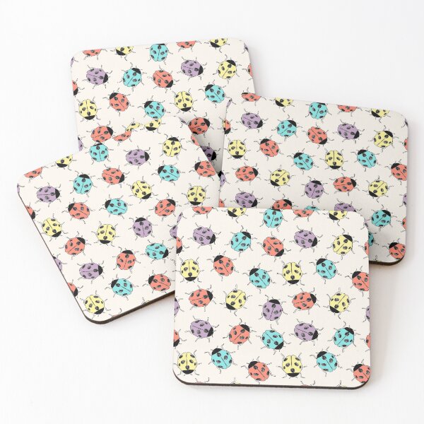 Item preview, Vector seamless colorful pattern of different hand drawn doodle ladybirds or ladybugs designed and sold by Familyshmot.