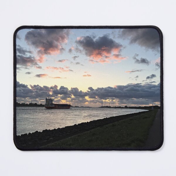 Item preview, A view of a channel in Rotterdam port in the sunset designed and sold by dabingboshi.