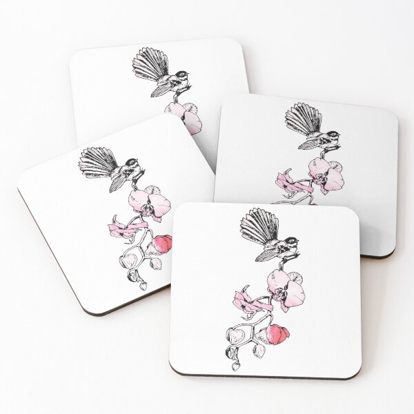 Item preview, Fantail Perched on an Orchid - Red watercolour designed and sold by Storme-Creative.