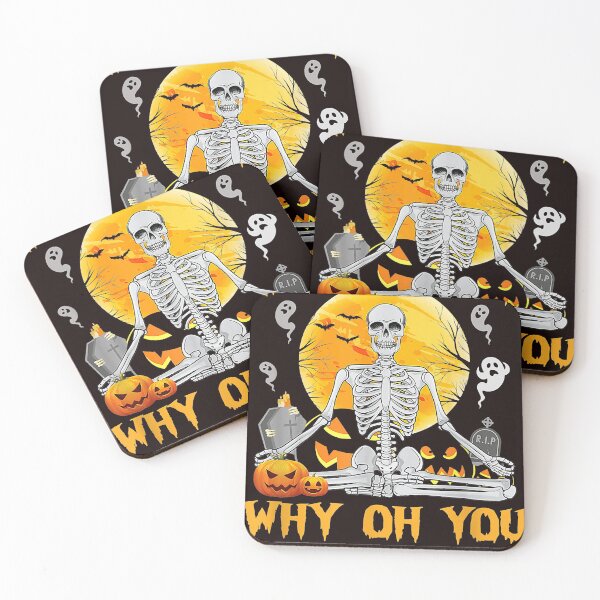 Item preview, Halloween Eff You See Kay Skull Skeleton Why Oh U Funny Yoga designed and sold by DonetTrent.