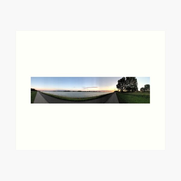 Item preview, A panoramic view of a part of Rotterdam harbour in the sunset designed and sold by dabingboshi.