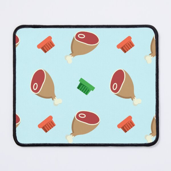 Item preview, Seamless vector pattern of meat legs and falling pate or canned meat boxes designed and sold by Familyshmot.