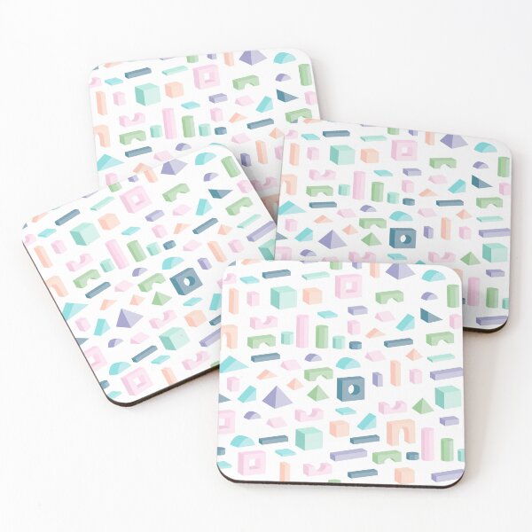Item preview, Pastel colored wooden isolated toy building blocks. Vector seamless isometric pattern designed and sold by Familyshmot.