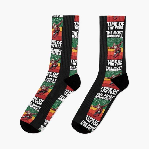 Item preview, THE MOST WONDERFUL TIME OF THE YEAR, CHRISTMAS SKIING, SANTA CLAUS IS COMING, SANTA GIFT, MERRY XMAS, designed and sold by R B Chrystal.