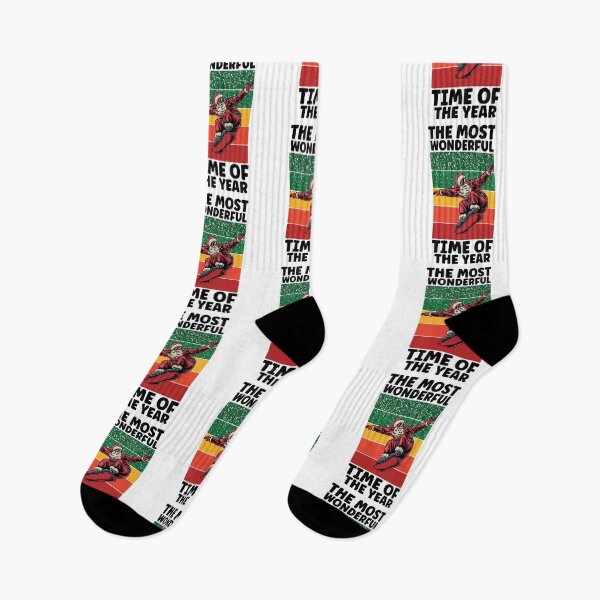 Item preview, THE MOST WONDERFUL TIME OF THE YEAR, CHRISTMAS SKIING, SANTA CLAUS IS COMING, SANTA GIFT, MERRY XMAS, designed and sold by R B Chrystal.