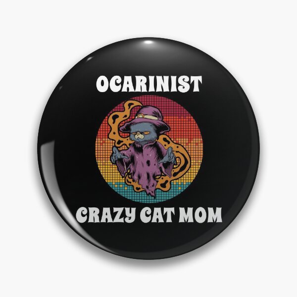 Item preview, Ocarinist Crazy Cat Mom Groovy Halloween Party Retro Vintage designed and sold by ojdart.