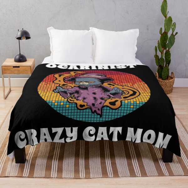 Item preview, Ocarinist Crazy Cat Mom Groovy Halloween Party Retro Vintage designed and sold by ojdart.