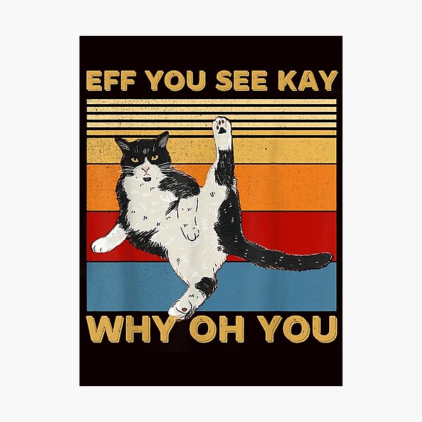 Item preview, Retro Cat Yoga Eff You See Kay Why Oh You designed and sold by DonetTrent.