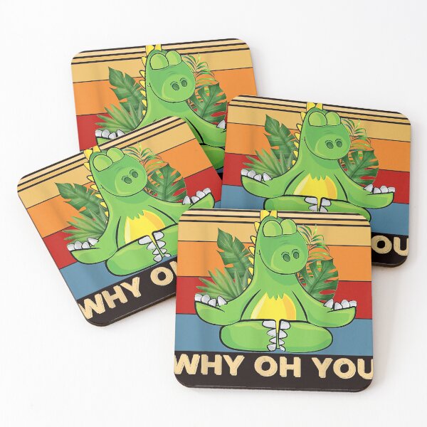 Item preview, Retro Dinosaur Yoga Eff You See Kay Why Oh You designed and sold by DonetTrent.