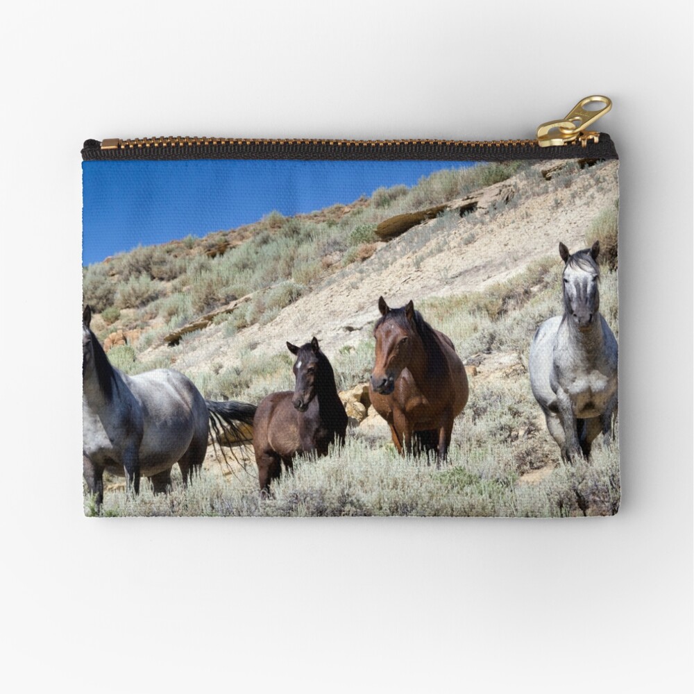 Wild Blue Roan Stallion - Family Portrait Zipper Pouch