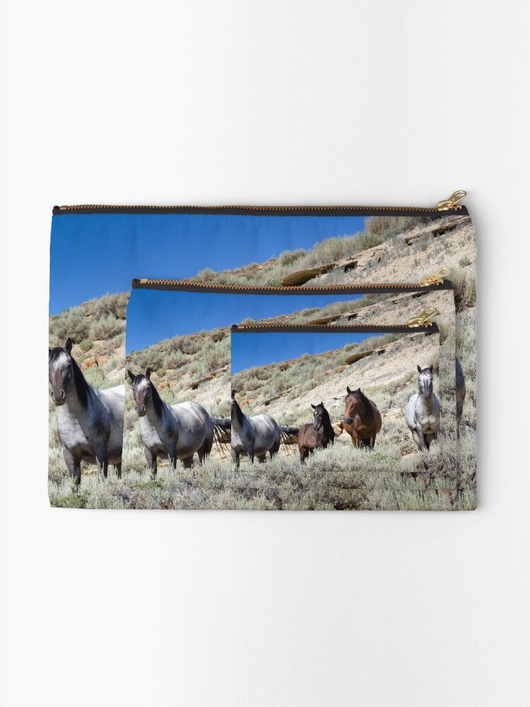 Alternate view of Wild Blue Roan Stallion - Family Portrait Zipper Pouch