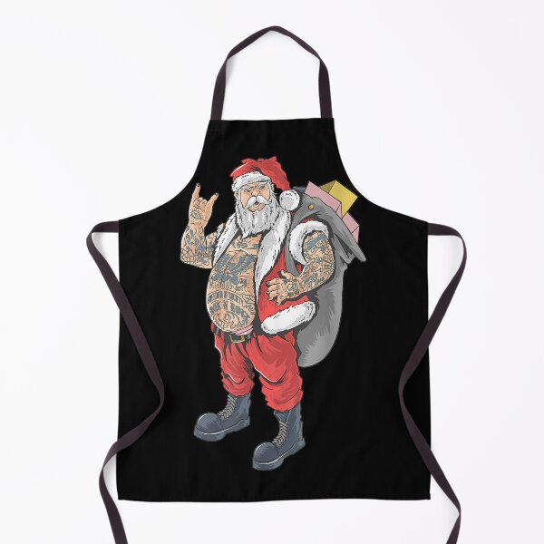 Aperçu de l'œuvre Noël en juillet Rock and Roll Santa avec tatouages créée et vendue par bluechic89.