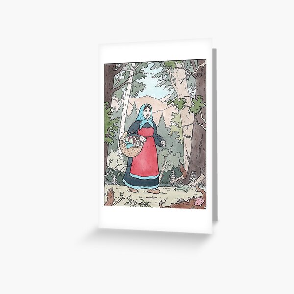Babushka on her travels Greeting Card