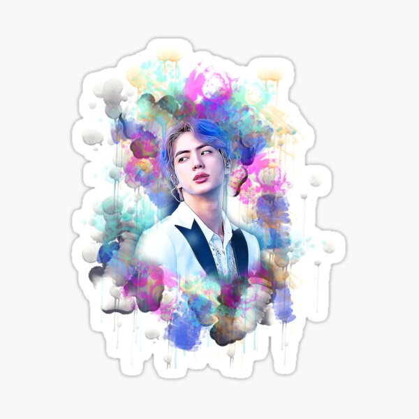 Artikel-Vorschau von BTS Kim Seok Jin bunte Kunst, designt und verkauft von Lajibolalaa.
