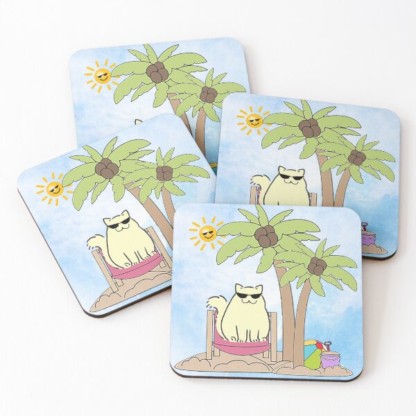 Item preview, Cat holliday on tropical island designed and sold by NyengRepublic.