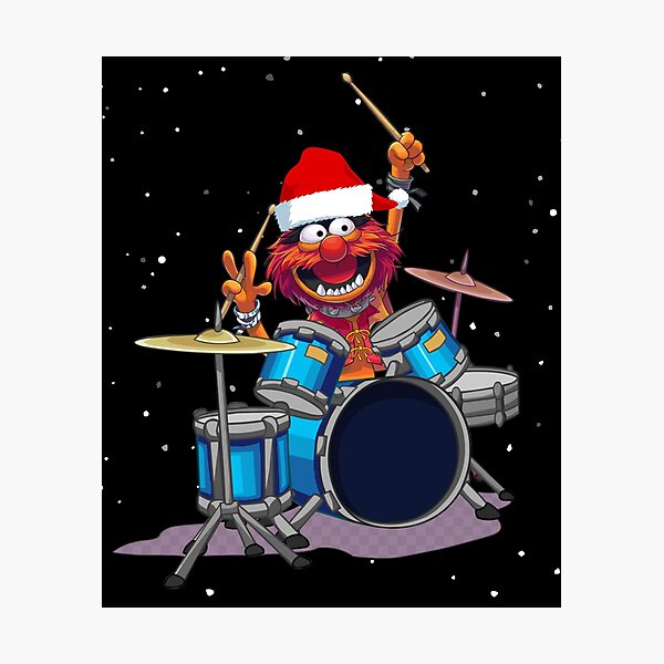 Item preview, Christmas Muppet Animal Drummer designed and sold by Evie-MaeWard.