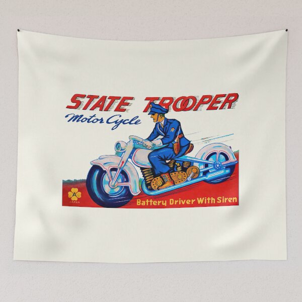 Item preview, STATE TROOPER - TOY MOTORBIKE BOX ART designed and sold by ThrowbackAds.