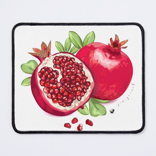 Item preview, Pomegranate, leaves and pomegranate seeds illustration designed and sold by Alexandra Kueny.