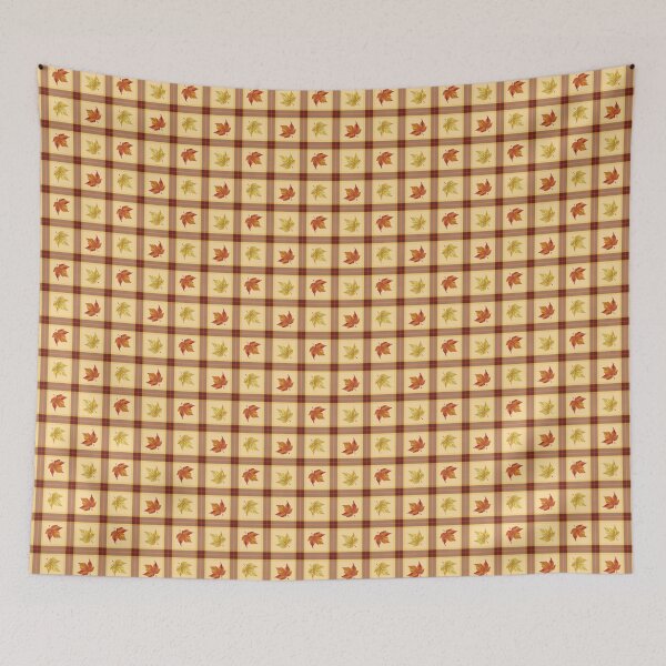 Item preview, Autumn Plaid Fall Leaves Pattern designed and sold by dass-art.
