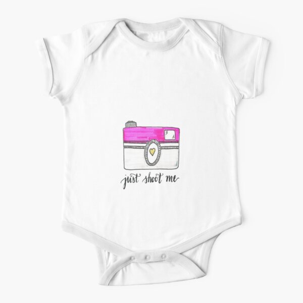 Camera Shoot Short Sleeve Baby One-Piece