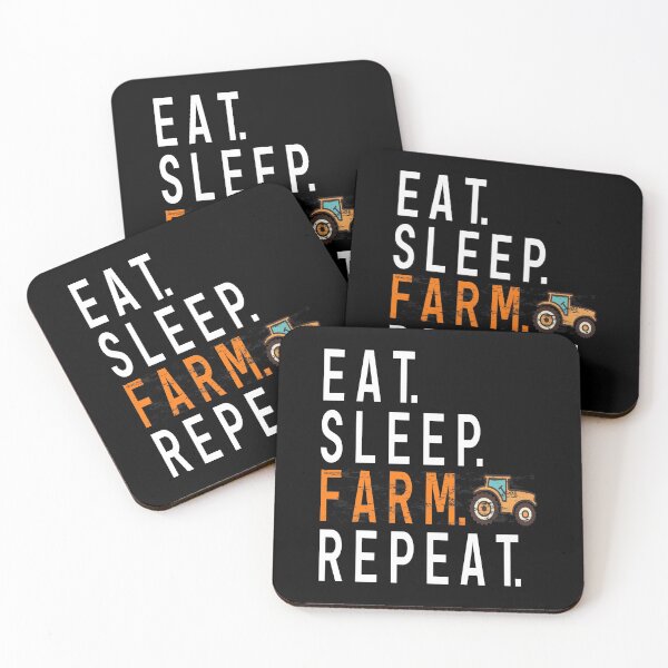 Item preview, eat sleep farm repeat designed and sold by Polla-Shirt.