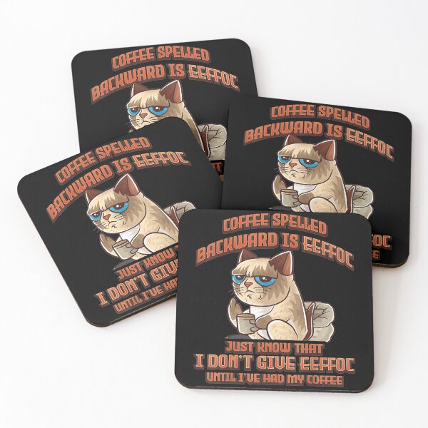Item preview,  Coffee Spelled Backwards Eeffoc Cat Kitten designed and sold by lindafrances.