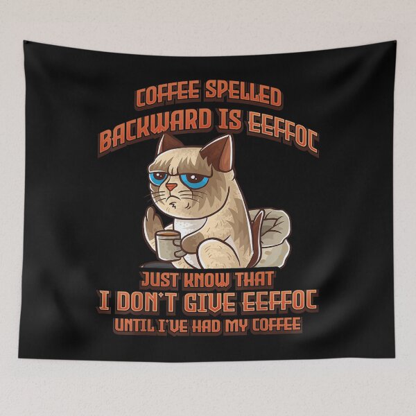 Item preview,  Coffee Spelled Backwards Eeffoc Cat Kitten designed and sold by lindafrances.