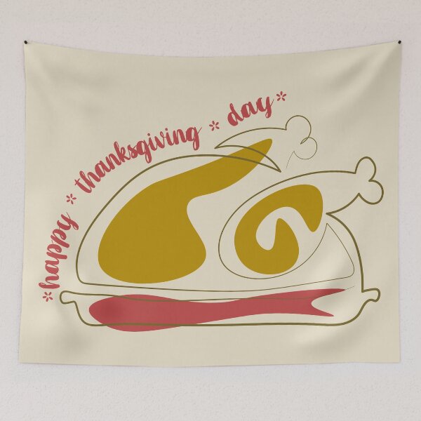 Item preview, Thanksgiving turkey lettering Happy Thanksgiving Day designed and sold by CutieBlue.