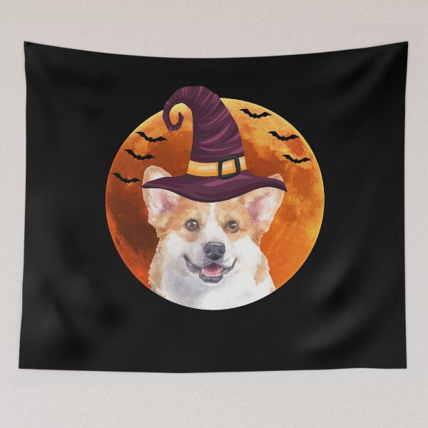 Item preview, Cute corgi dog with witch hat designed and sold by alaechamlal.