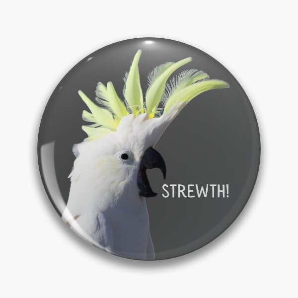 Item preview, Strewth! Sulphur crested, white cockatoo. Photograph and light colour text. designed and sold by JellyBeenzz.