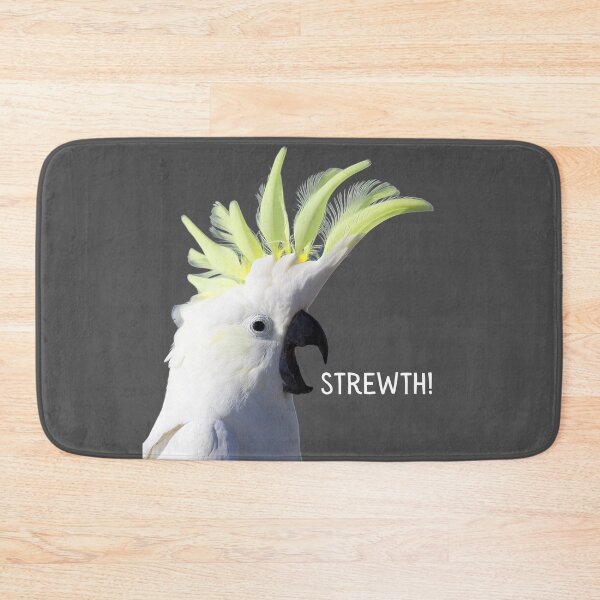 Item preview, Strewth! Sulphur crested, white cockatoo. Photograph and light colour text. designed and sold by JellyBeenzz.